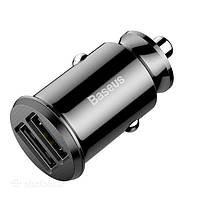 Адаптер зарядки в прикуриватель BASEUS CCALL-ML01 Grain Car Charger Black (2 USB) cp