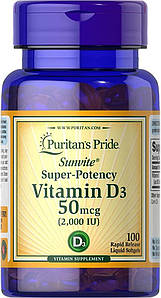 Вітамін Д-3 Puritan's Pride Vitamin D3 2000 IU 100 капс.