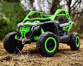 Дитячий двомісний електромобіль Баггі Can-AM Maverick (зелений колір)