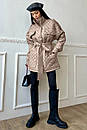 Молодіжна стьобана жіноча куртка Іта пудра 42-44, 46-50 розміри, фото 4