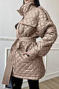 Молодіжна стьобана жіноча куртка Іта пудра 42-44, 46-50 розміри, фото 3