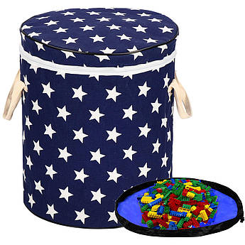 Кошик для зберігання з килимком Springos 43 л текстильний для іграшок і аксесуарів HA0135 .