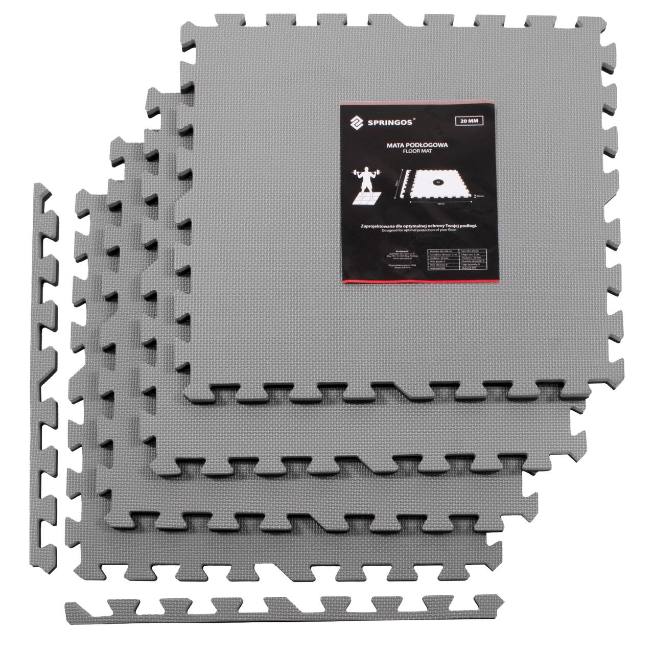 Мат-пазл (ластівчин хвіст) Springos Mat Puzzle EVA 120 x 120 x 2 cм FM0009 Black/Grey