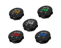 Вольтметр автомобільний врізний DC 5V-48V світлодіодний LED цифровий, мінівольтметр трирозрядний (синій)