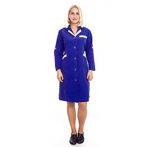 Халат робочий жіночий УНІФОРМА, електрик, тк.змішова (80%п/е+20% х/б) 160г/м2