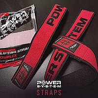 Лямки для тяги Power System PS-3401 Lifting Straps Duplex Black/Red