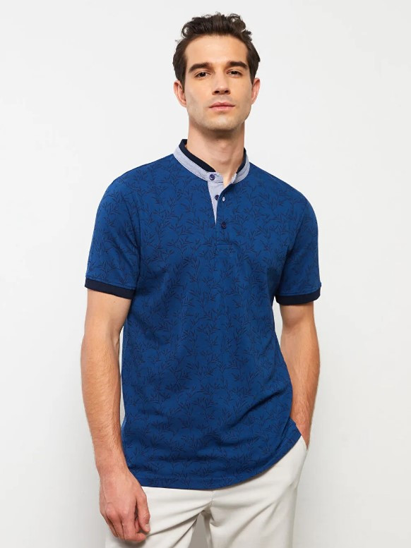 Синє чоловіче поло LC Waikiki/Лс Вайкікі з коміром-стійкою. фірмова Туреччина