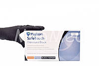 Нітрилові рукавиці Medicom Premium (5 грам) без пудри текстуровані 100 шт. Чорні розмір XS, S, M, L, XL