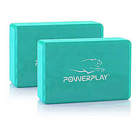 Блок для йоги 2 шт (пара) PowerPlay 4006 Yoga Brick EVA Мятные