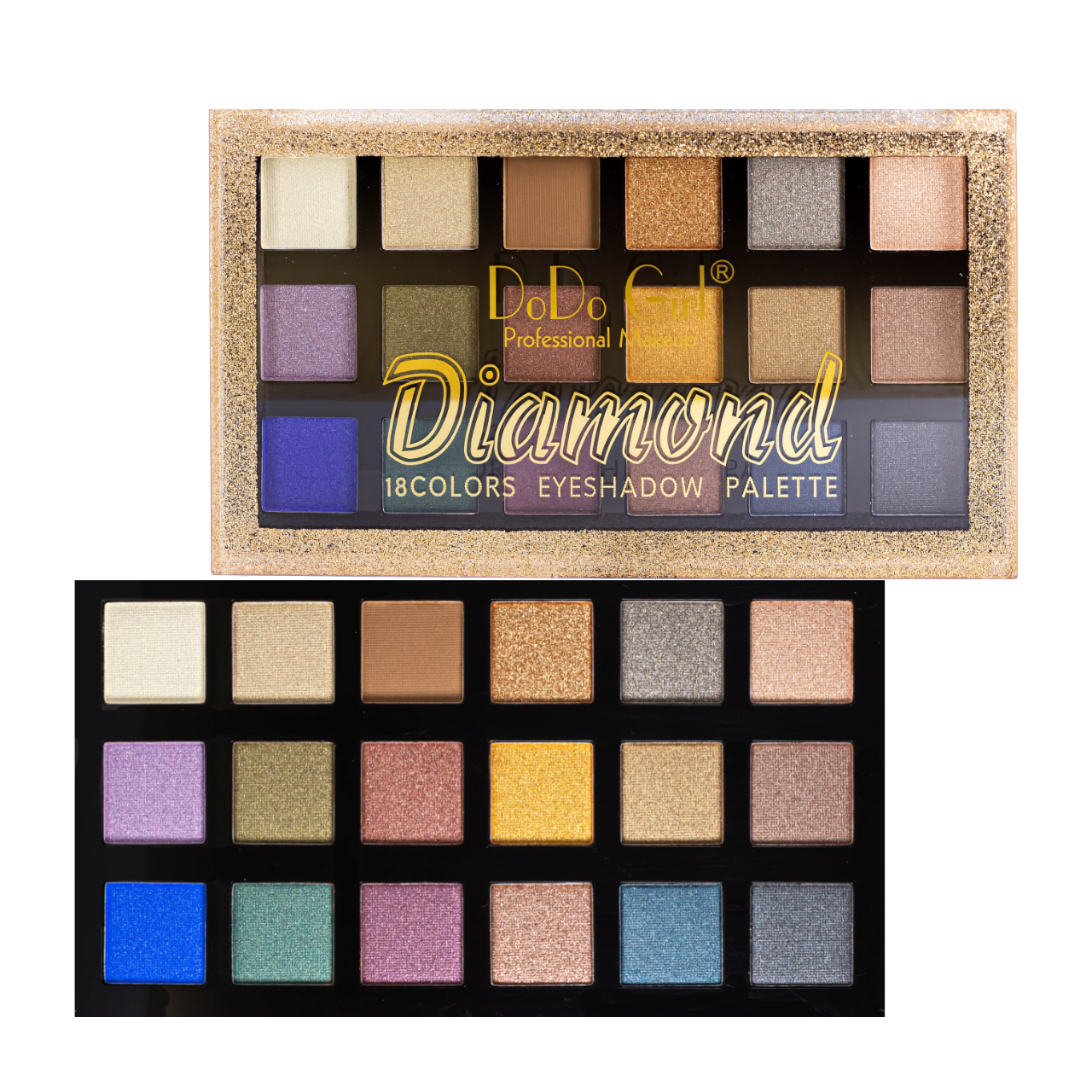 Палетка тіней для повік DoDo Girl Diamond 18 Color Eyeshadow Palette перламутрові 18 відтінків, фото 1