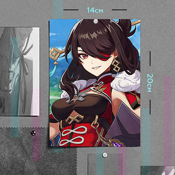 "Бей Доу (Геншин / Genshin)" плакат (постер) розміром А5 (14х20см)