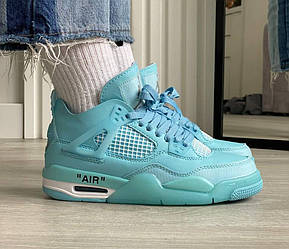 Жіночі кросівки Nike Air Jordan 4 Retro Off-White OCEAN SAIL