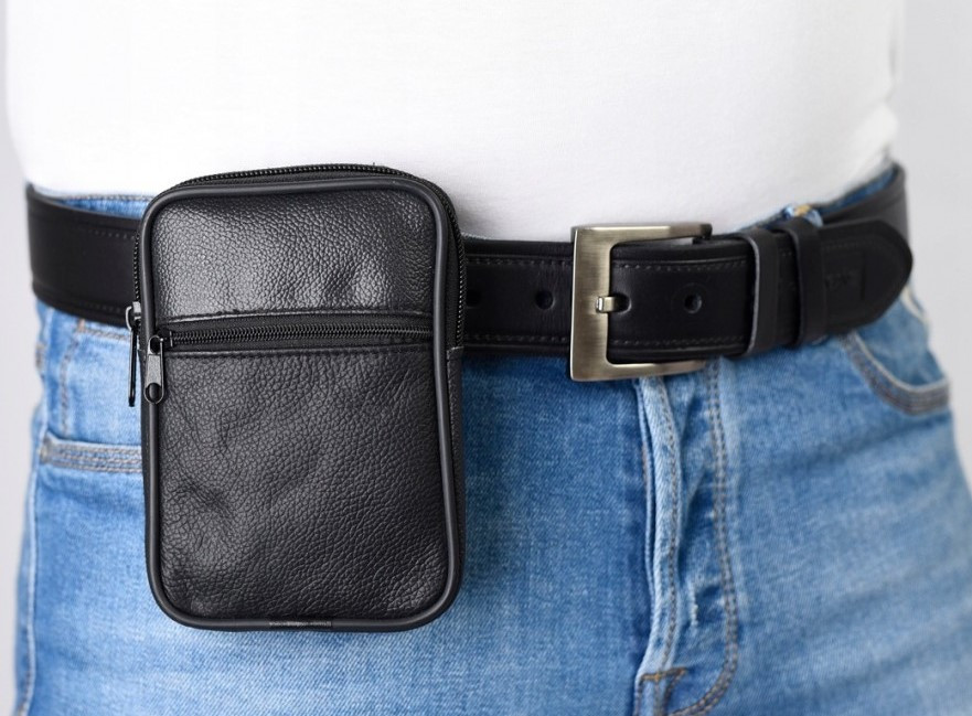 Чоловіча Сумка mebelime, барсетка на ремінь Pako Jeans чорна