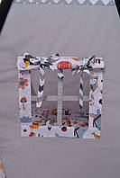 Палатка вігвам дитяча "Звірі" повний комплект 110х110х180см сіро-помаранчева, фото 6