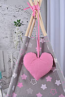 Вігвам Для Дівчинки, Рожевий, Індивідуальний Набір, Повний Комплект, підвіска сердечко в подарунок, фото 8