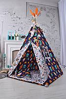 Вігвам Дитячий з Планетами, індивідуальний набір, дитяча палатка підвіска місяць в подарунок, фото 3