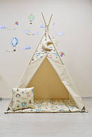 Палатка Вігвам Повітряні кулі, Індивідуальний набір, Повний комплект, Підвіска місяць у подарунок, фото 3