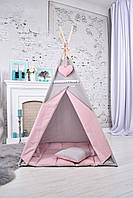 Палатка вігвам для дівчинки пудрово-сірий повний комплект, фото 3