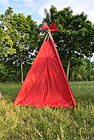 Уличная детская палатка вигвам из водоотталкивающей ткани 110х110х180см красная