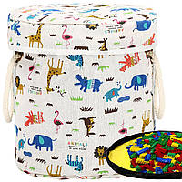 Кошик для зберігання з килимком Springos 27 л текстильний для іграшок та аксесуарів HA0133, фото 3