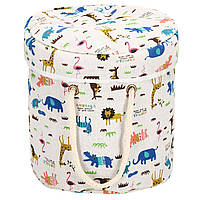 Кошик для зберігання з килимком Springos 27 л текстильний для іграшок та аксесуарів HA0133, фото 5