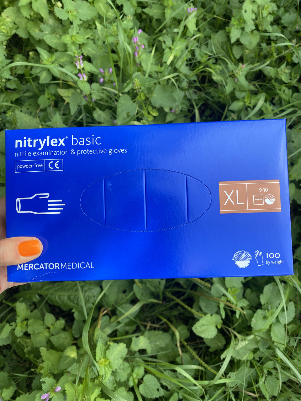 Рукавички фіолетові, 50 пар, розмір XL
