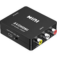 Активный конвертер видео и аудио сигнала U&P Mini RCA - HDMI 1080P Black (SWE-AV2HDMI-BK)