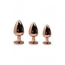 Анальна пробка Wooomy Traalo Rose Gold Metal Plug MAGENTA L, фото 4