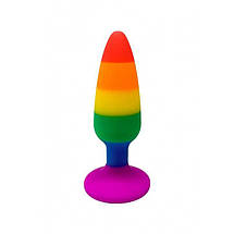 Анальний корок Wooomy Hiperloo Silicone Rainbow Plug S, фото 3