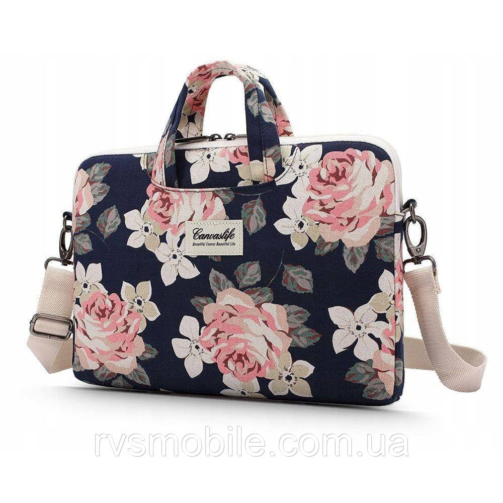 Сумка для ноутбука 13-14", Canvaslife, Navy Rose