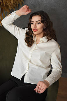 Сорочка жіноча з декором білого кольору                                                              154885M