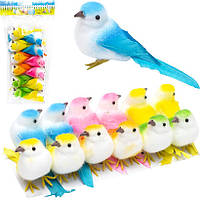 Набор декоративных птиц Синички цветные на проволоке 17-7130