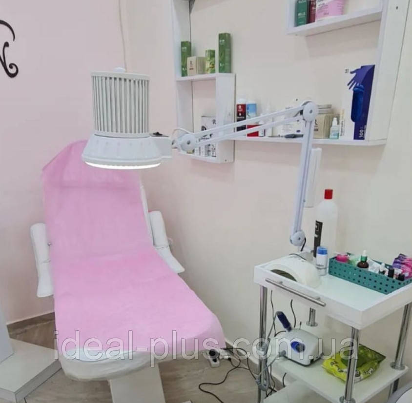 Потужна витяжка для педикюру з круглим фільтром AIR DUST Педикюрна витяжка-пилосос з лампою для майстра, фото 1