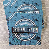 Готова наклейка етикетка на пляшку "Джин - GIN " (квадратна), фото 4