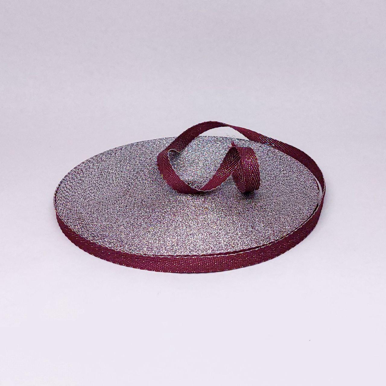 Стрічка киперна, тасьма киперна 10 мм 50 м слива з люриксом