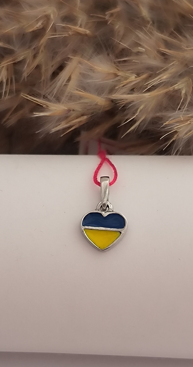 Срібний патріотичний кулон 925 проби зі вставкою емалі