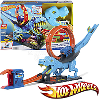 Игровой набор трек Hot Wheels Хот Вилс Охота Ти-Рекса City T-Rex Chomp Down HKX42 оригинал