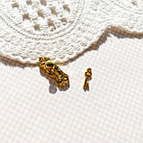 Замок для дверей із ключиком 2.5 см Золотий, фото 3