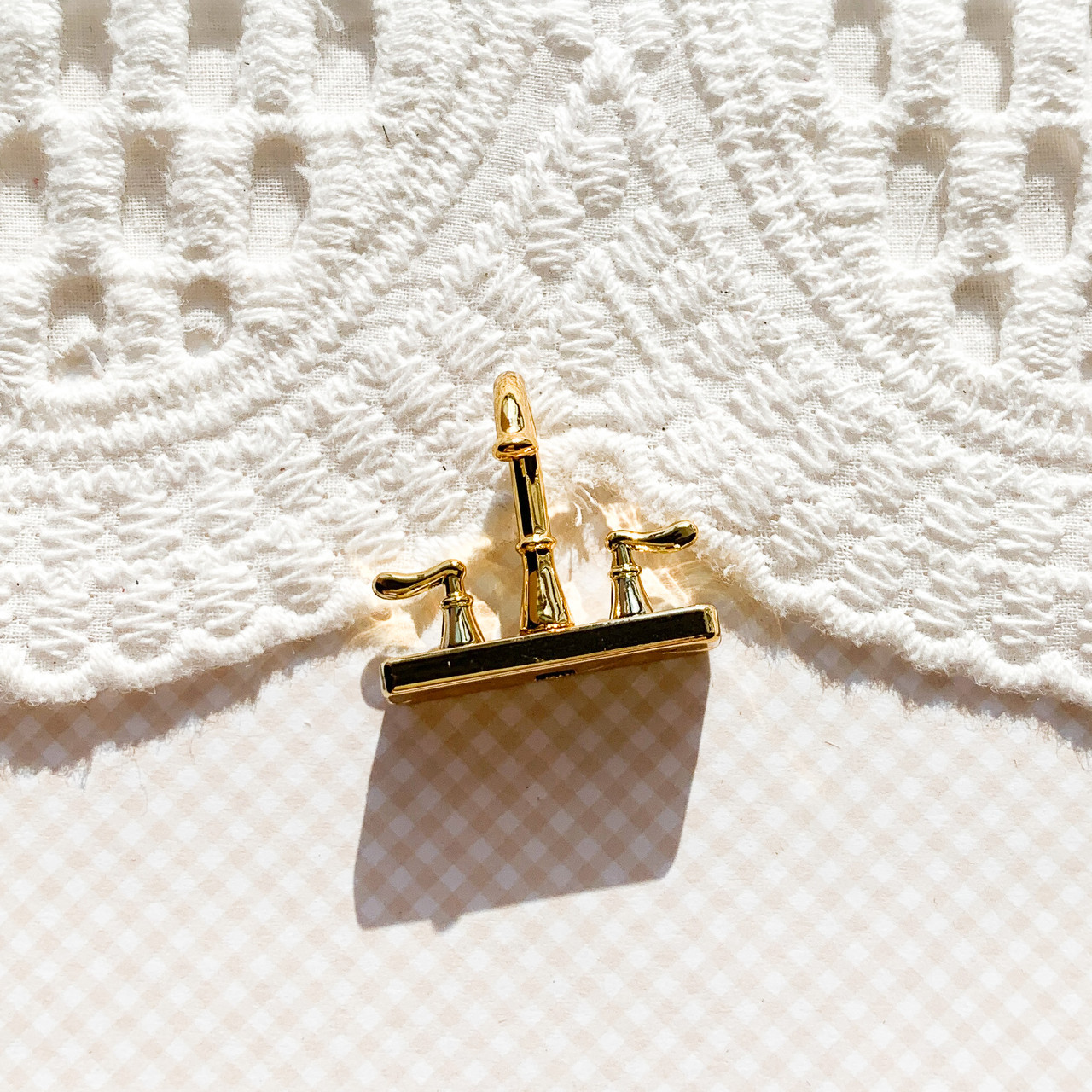 Мініатюра змішувач для умивальника 2.5*2.4 см Золотий, фото 1