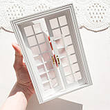 Мініатюра двері двостулкові скляні 19.5*13.7 см Білі, фото 2