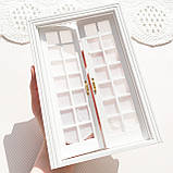 Мініатюра двері двостулкові скляні 19.5*13.7 см Білі, фото 3