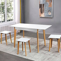 Обеденный раскладной стол в стиле "Loft" Микс мебель Мираж 98-130 см белый / бук натуральный