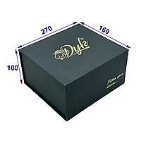 Большая коробка для подарка из экологичных материалов с крышкой на магнитах, 160х270х100 мм
