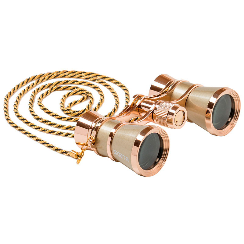 Театральний бінокль SIGETA TEATRUM C 3x25 (з ланцюжком) Gold, фото 1