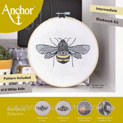 Набір для вишивання Блекворк Бжілка (Blackwork: Bee) ABW0001, фото 1