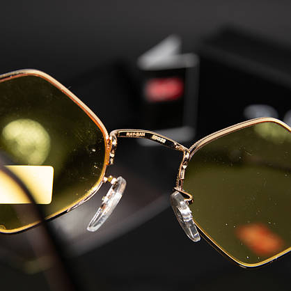 Сонцезахисні окуляри RAY BAN UV400 (арт. RB3567) жовті лінзи, фото 5