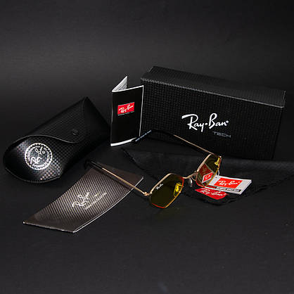 Сонцезахисні окуляри RAY BAN UV400 (арт. RB3567) жовті лінзи, фото 3