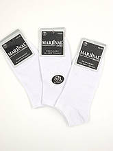 Чоловічі шкарпетки короткі Marjinal з бавовни однотонні 40-45 12 шт в уп білі