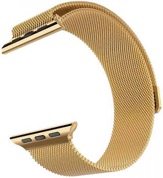 Магнітний ремінець для Apple Watch 38/40 mm Міланська петля Золотистий (KG-6533)