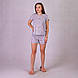 Ітня жіноча піжама футболка+шорти "Котики-сірий колір" 46-50р., фото 2